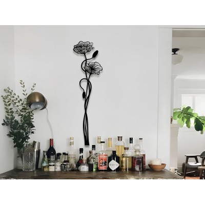 Gelincik Bahar Çiçeği Metal Tablo, Minimalist Metal Tasarımı , Çiçekli Metal Tablo, Modern Ev Dekoru, Dikey Metal Duvar Panosu, Zarif Duvar Aksesuarı, Ev Hediyesi